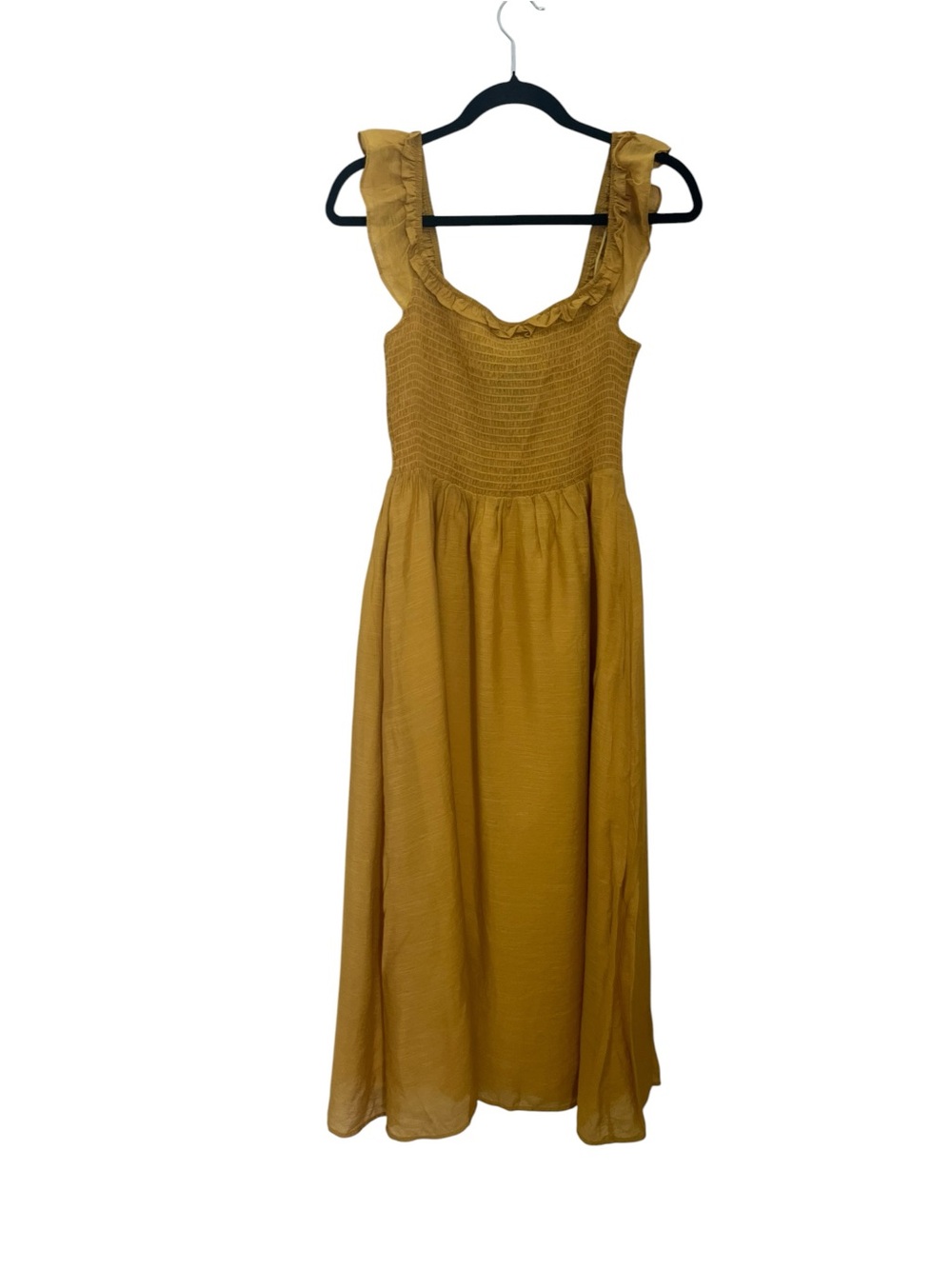 Lalavon Women’s Marigold Ruffle Strap Smocked Midi Dress Sz M